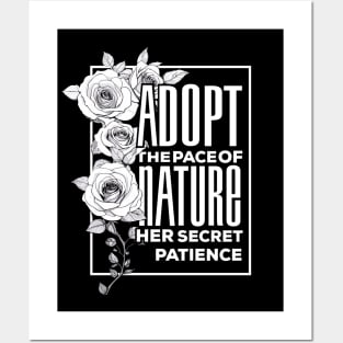 Abstract Roses pattern: Adopt The Pace of Nature Her Secret is Patience Posters and Art